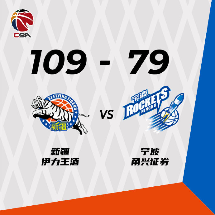 新疆109-79轻取宁波 齐麟19+7 于德豪14+10+6断
