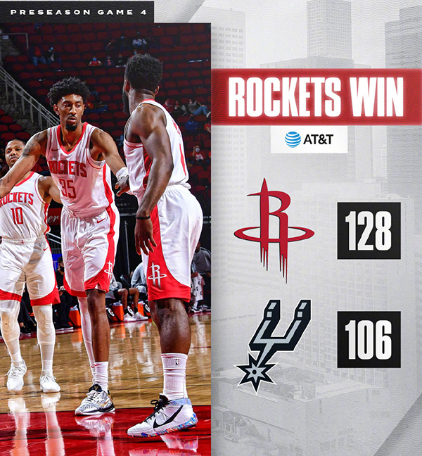 <a href=/basketball/rockets/ target=_blank class=infotextkey>火箭</a>128-106轻取<a href=/basketball/spurs/ target=_blank class=infotextkey>马刺</a>