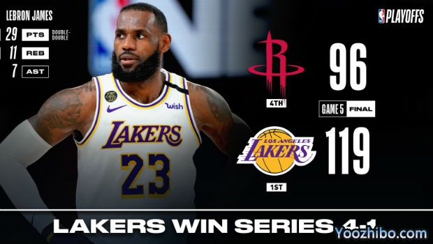 <a href=/basketball/lakers/ target=_blank class=infotextkey>湖人</a>大胜<a href=/basketball/rockets/ target=_blank class=infotextkey>火箭</a>大比分4-1晋级西决